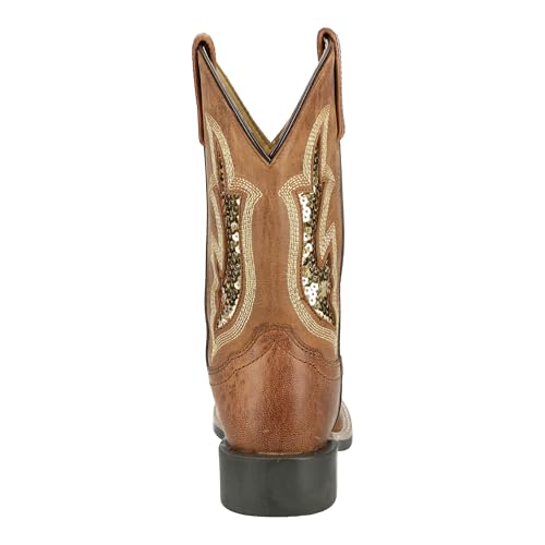 Smoky Mountain Western Boots Girls Pull On Nevada Brown Gold 3416C2