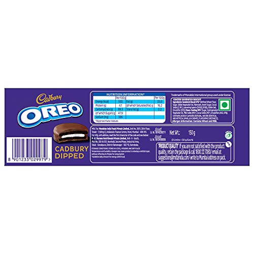Image of Cadbury Oreo Cadbury Dipped Cookie, 150g (Pack of 3)