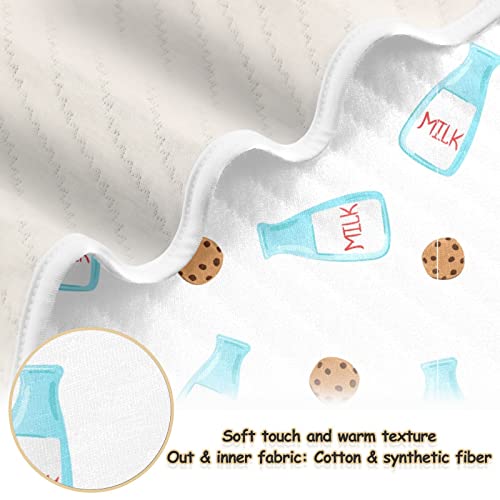 Image of Swaddle Blanket Chocolate Cookies Milk Cotton for Infants, Receiving Lightweight Soft Swaddling for Crib, Stroller, Nursery, 30X40 in White
