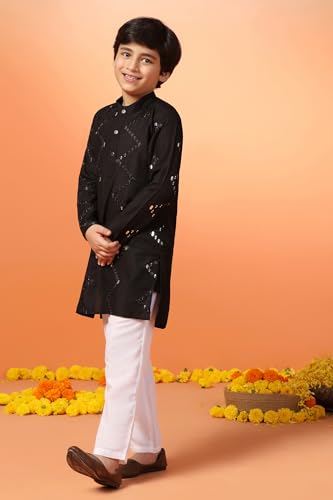 Image of Fashion Dream Boys Cotton Blend Geometric Kurta Payjama Set| Ethnic Set
