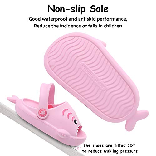 Kid's Garden Clogs Boys Girls Lightweight Open Toe Beach Pool Slides Sandals Little Baby Cute Cartoon Shark Shower Slipper Toddler Non-Slip Summer Slippers Water Shoes #TOP3