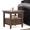 SIMPLIHOME Warm Shaker SOLID WOOD 20 inch Wide Rectangle Rustic End Table in Distressed Charcoal Brown with Storage, 1… 41wUlWG6wqL. SS100