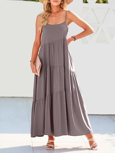Image of ANRABESS Women Summer Casual Loose Sleeveless Sundress Spaghetti Strap Flowy Boho Linen Beach Vacation Maxi Long Dress