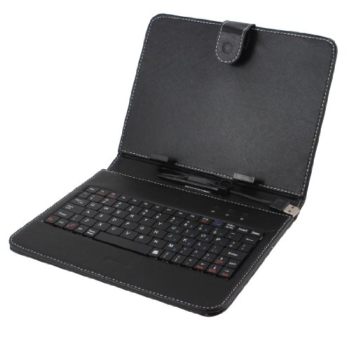 Ruilogod ブラック 8インチ フェイクレザー USB 2.0ポート キーボードケースカバー タブレットPC用(id:b6 0fb 30 418 2e9