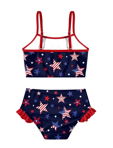 Image of Little Girls Two Piece Mermaid Bikini Set Ruffle Adjustable Summer Beach Bathing Swimsuit 3-7 Years for Kids