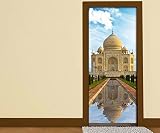 Türaufkleber tadsch mahal Skyline Indien Palast Tür Bild Türposter Türfolie Druck Aufkleber 15A2434, Türgrösse:67cmx200cm