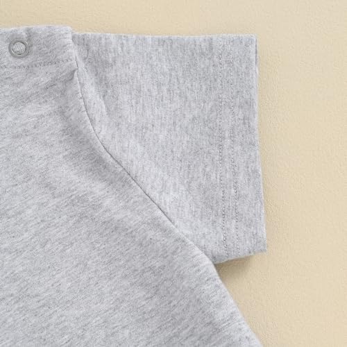 Image of Toddler Baby Boy Girl Short Sleeve Crew Neck T Shirt Pullover Sweatshirt Summer Basic Tee Solid Casual Clothes