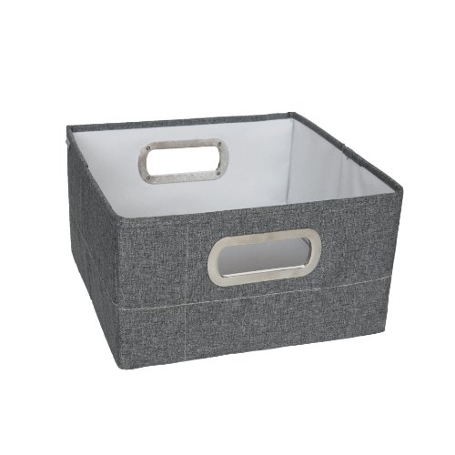 JJ Cole Heather Storage Box, 6.5-Inch, Slate