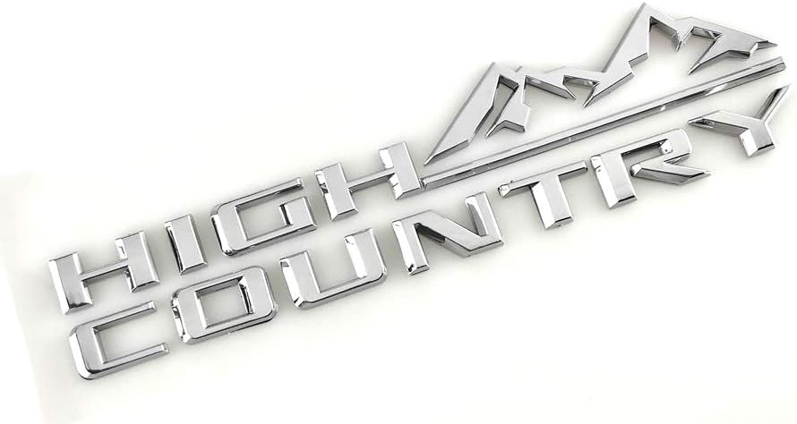 Image of 3pcs High Country Fender Tailgate Letter Logo Emblem 3D Badge Namaplate Replacement for 2019-2023 Tahoe Silverado 1500 2500HD 3500HD Origianl Size Set (Chrome)
