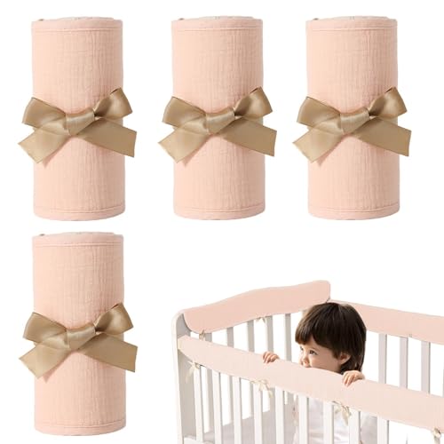 Protector de riel cuna algodon gasa correas ajustables 2