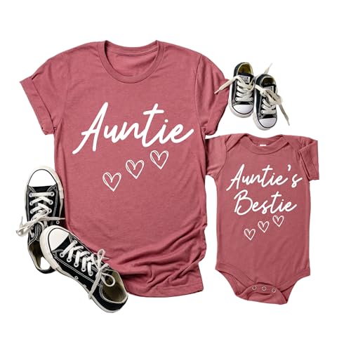 Auntie & Auntie's Bestie Matching Shirt – Auntie and Me Outfit Heather Mauve