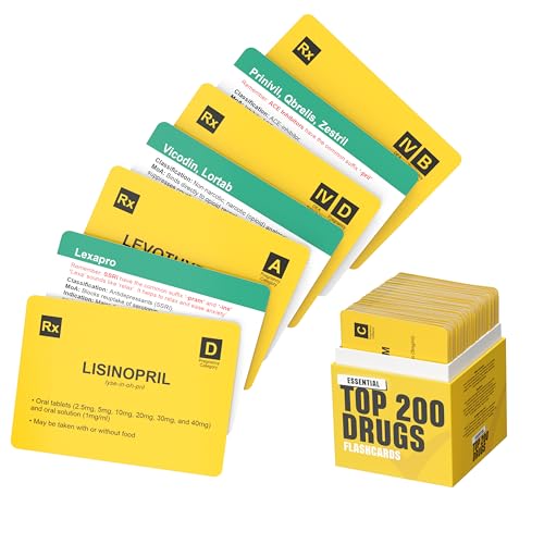 Top 200 Drugs Flashcards for Medical, Pharmacology & Nursing Students - Pharmacology Flash Cards for Test Prep