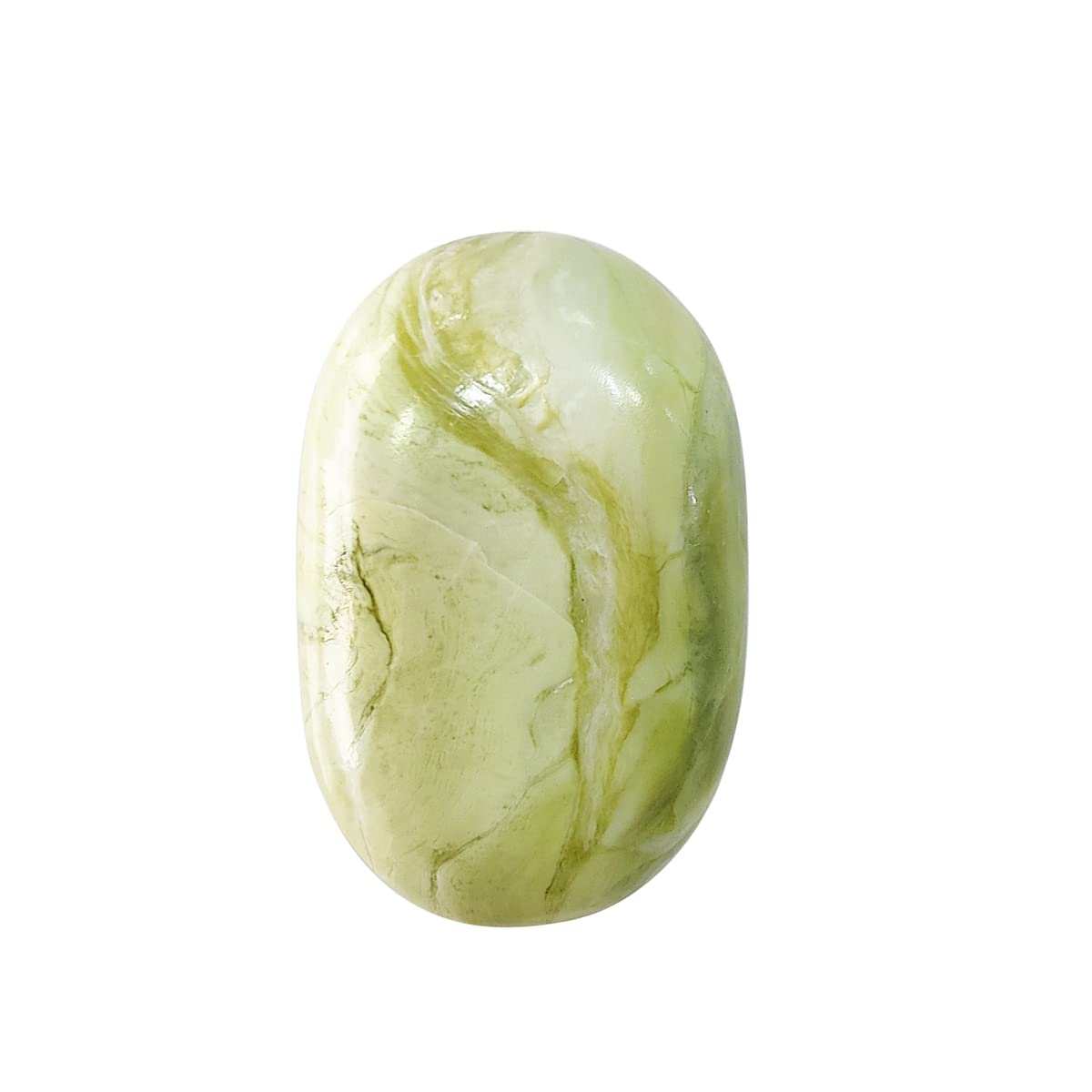 Shubhanjali Healing Crystal Serpentine Palm Stone for Anxiety Stress Relief Natural Serpentine Crystal Palm Stones Pebble for Anxiety Yoga Meditation Oval Pocket Stone Vastu