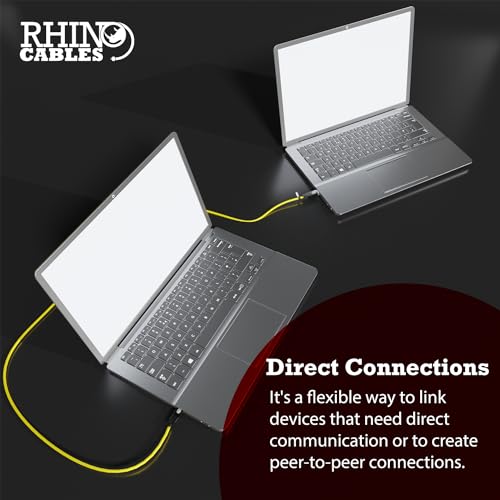 rhinocables Direct-Link Cat5e Ethernet Cable - RJ45 Crossover Lead for Peer Networking Gaming Systems & Setup Tasks - Image 2