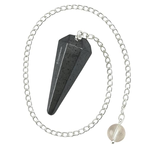 Image of Hematite Pendulum Dowsing Tool - Natural Crystal Pendulum for Spiritual Guidance - Premium Dowser Pendulum for Accurate Divination and Energy Healing - Perfect for Energy Healing and Chakra Balancing - Handcrafted with Precision and Elegance