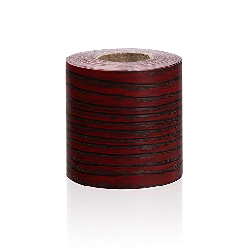 PXAMORTEL Papel Pintado Borde Autoadhesivos, Línea de Cintura de PVC de 5 m, Papel Tapiz Autoadhesivo de mármol y Madera for rodapiés(Wine Red3,5cm x 5m)