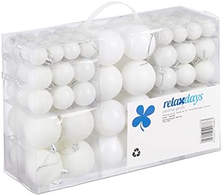 Relaxdays Boules de Noël, Lot de 100, Décoration, polies, Scintil...