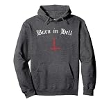Occult Gothic Grunge Satana Devil Black Burn In Light Baphomet Felpa con Cappuccio