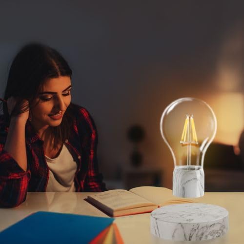 Miniatura 3 de VGAzer Bombilla de luz magnética de levitación inalámbrica, lámpara de escritorio de luz LED de levitación, luz nocturna giratoria automática de 360