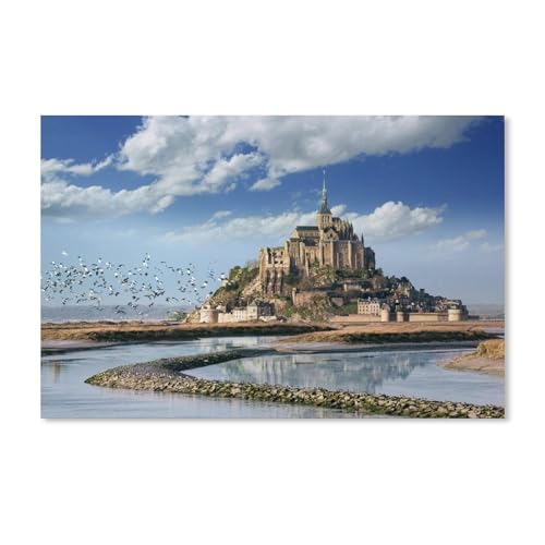 Kits De Peinture Diamant 5D Pour Adultes Mont Saint Michel Strass Complet 50x50cm A2