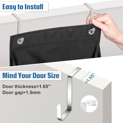 Sleeping Lamb HO00813-BKFM 2 Pack Narrow Over The Door Shoe Organizer thumb #3