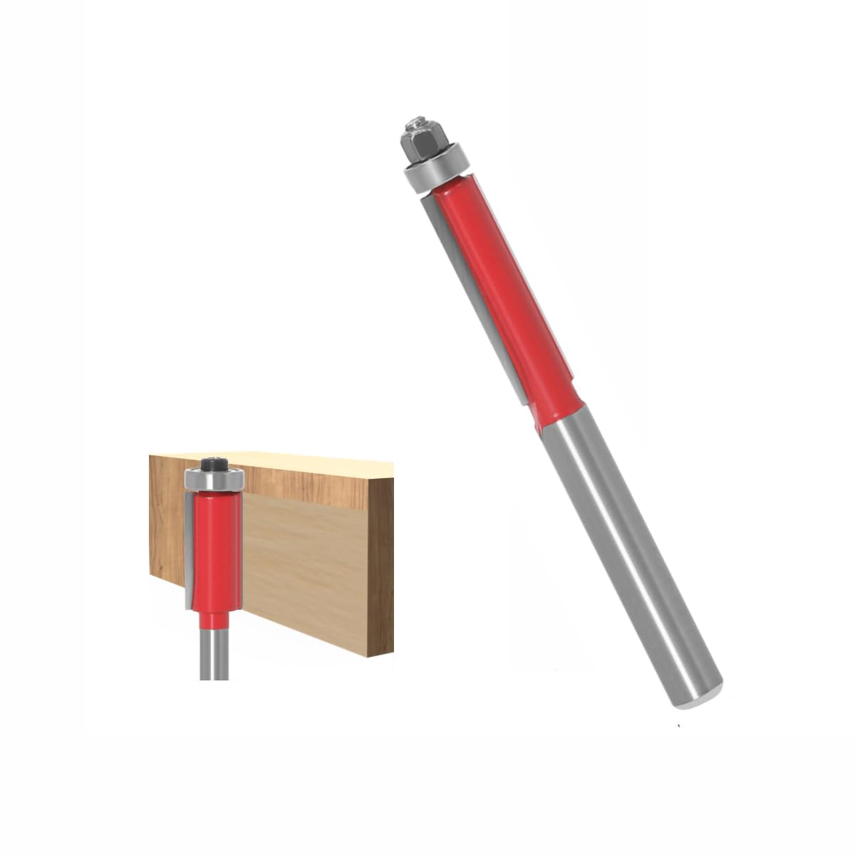 Trimming Router Bit 1/4 Inch Shank 1/4 Inch Cutting Width Tungsten Carbide Wood Milling Cutter for Edge Profiling Edging Tool