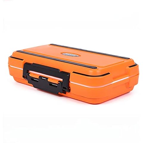 GNMGIZ Tackle Box, Waterproof Portable Tackle Organizer, Double Sided Fishing Bait Box, Mini Storage Containers for Salt And Fresh Water,orange Cover