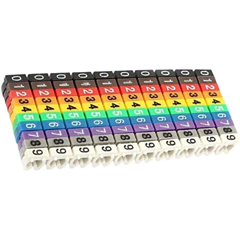 100 Pcs Digital Tube Wire Cable Markers from 0 to 9 Digital Number Wire Numbering Marker Colorful Wire Cord Cable Tags for Electrical Cord Management Cover