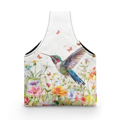 Image of Hummingbird Yarn Storage Organzier Knitting Bag Yarn Storage Shelves Floral Crochet Tots Bags Travel Knitting Accessories,Small