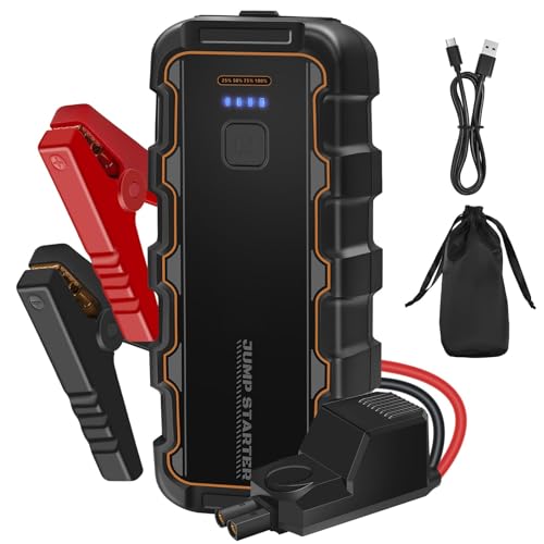 Booster Batterie 7000 A Démarreur de Batterie de Voiture Portable (Jusqu'à 8.0 L Gaz 6.0 L Gazole) 12 V Jump Starter avec Pinces Intelligentes pour Voiture...