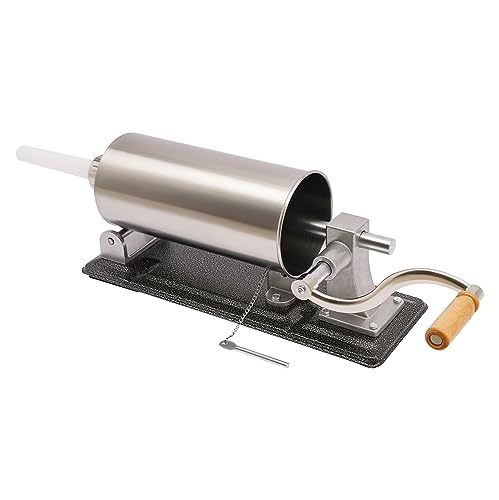 4L / 8.82LBS Sausage Stuffer Stainless Steel Homemade Manual Sausage Maker Horizontal Meat Filling Kitchen Machine for Home Kitchen Restaurant Commercial