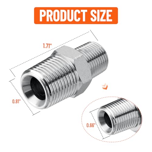 Image of 10 Pack Hydraulic Adapter Fitting: 3 /8 inch NPTF Male x 1 /2 inch NPTF Male
