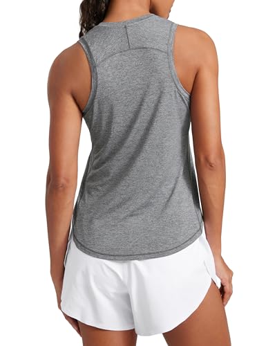 Image of CRZ YOGA Lightweight Racerback Tank Top | Workout, Moisture Wicking, Classic Fit, Hip Length, Reflective Spots, Sleeveless Shirts for Women