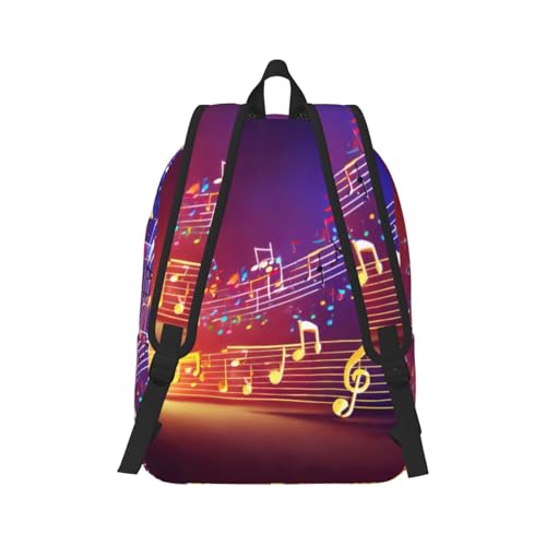 Sac à dos d'infirmière imprimé notes de musique colorées avec grand compartiment