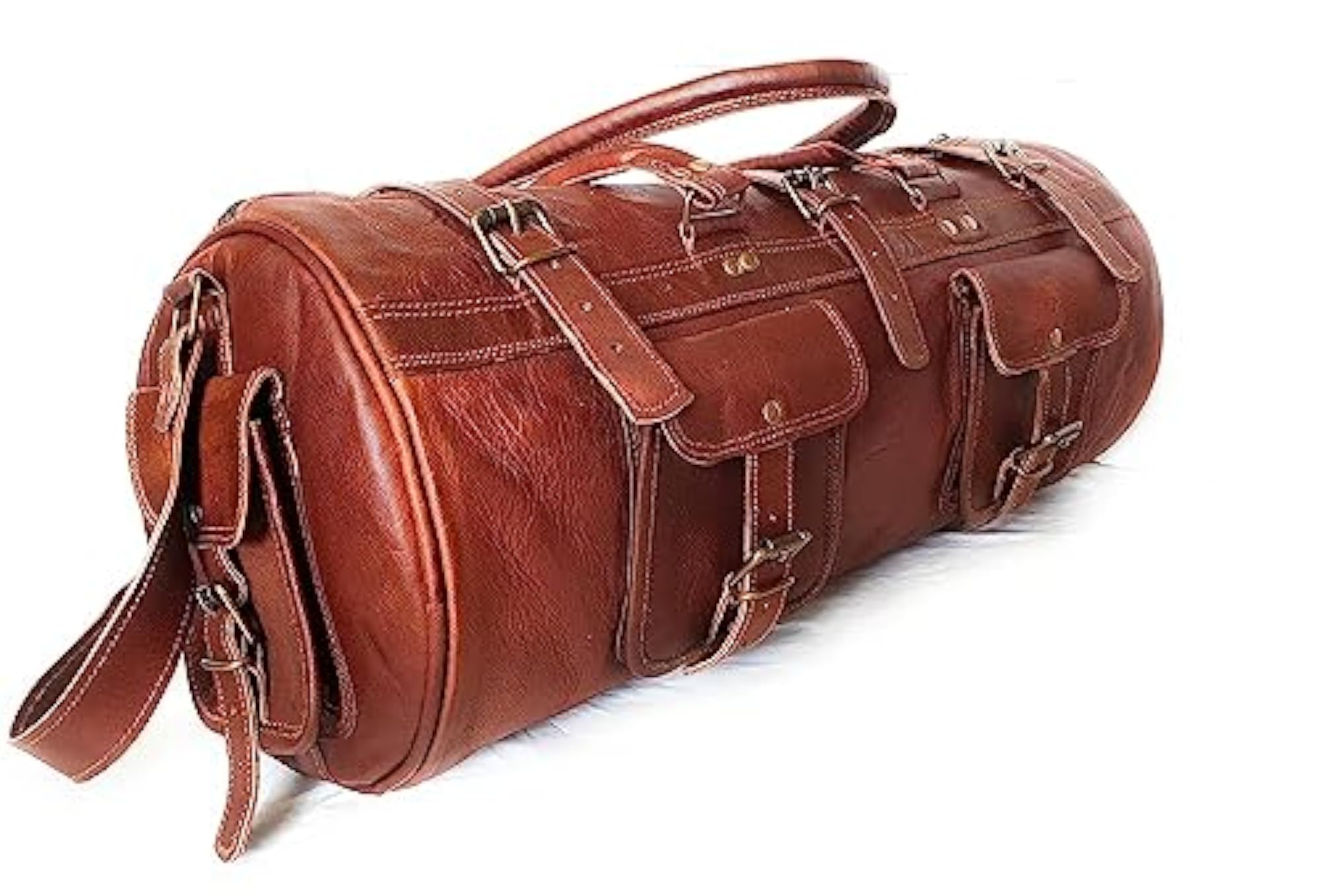 Vintage Leather Duffle Bag for Travel or Gym