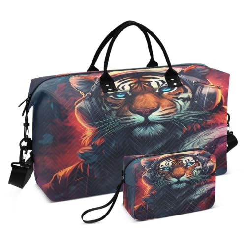 Sac de sport de natation grand volume tigre voyage femmes filles maquillage