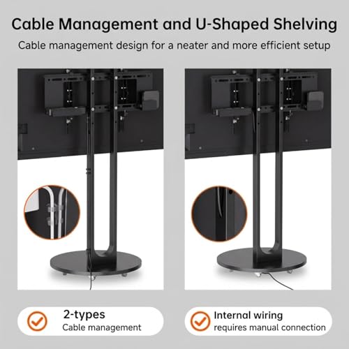 Soporte rodante para TV SENHAUS para 40" a 75" con ruedas 360° miniatura 5