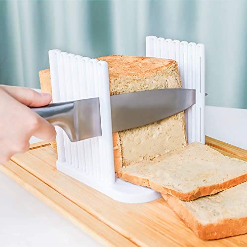 Jjyhehot Bread Slicer For Homemade Bread, Adjustable Toast Slicing Guide, Slices Evenly Loaf Cutting Guide, Foldable Sandwich Bagel Cutter Machine #TOP29