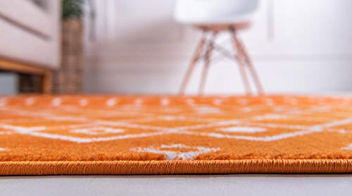 Rugs.com Geometric Kasbah Trellis Collection Rug – 2' X 8' Runner Orange Low Pile Rug Perfect For Living Rooms, Large Dining Rooms, Open Floorplans #TOP4