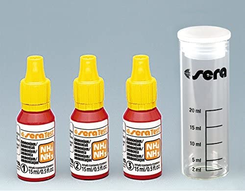 sera 04910 Ammonium/Ammoniak Test (NH4/NH3), Wassertest für ca. 60 Messungen, misst zuverlässig und genau Ammonium und Ammoniak, für Süß- & Meerwasser, im Aquarium oder Teich, 45 ml (1er Pack)