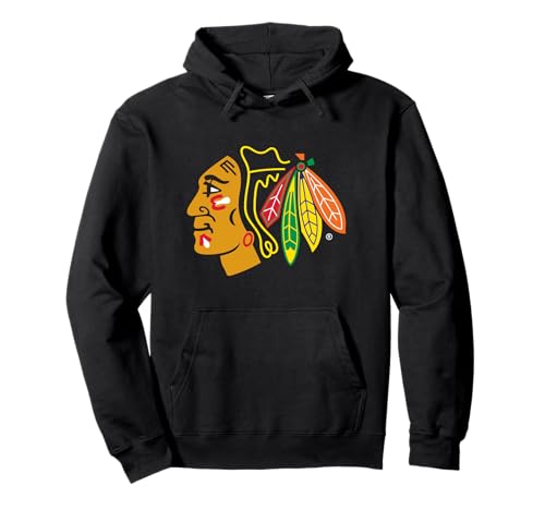 Chicago Blackhawks Icon Black Officially Licensed Pullover Hoodie