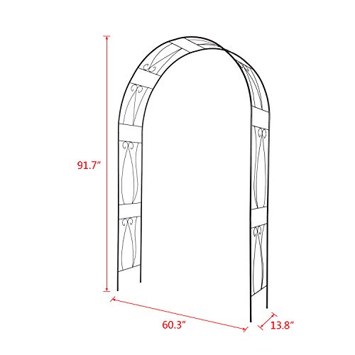 Steel Arbor Arch Garden Arch Trellis Black Metal Arbor For Climbing Plants #TOP6