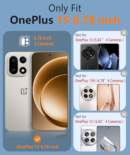 Image of FNTCASE for OnePlus 15 Case: 14FT Heavy Duty Military Grade Drop Protection for One Plus 15 Case with Screen Protector, Non-Slip Anti-Fingerprint Shockproof Matte Soft TPU Phone Cover - Blue
