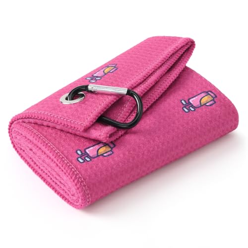 Mile High Life Fun Print Golf Towel 16x24in, Microfiber Waffle with Clip