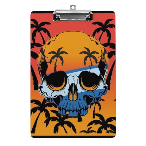 Porte bloc Tête de Mort Tropicale A4 pour écrire debout sans table