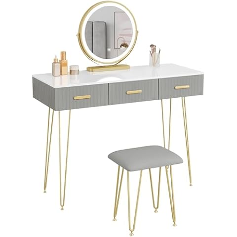WOLTU LED Mirror Dressing Table Set Cover