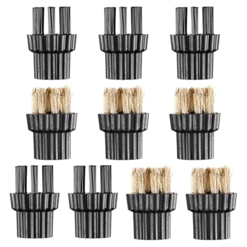Besttoolifes Juego de repuesto de cabezal de cepillo de vapor – Cepillos de acero y cobre de latón M8 compatibles con la mayoría de limpiadores de vapor para limpieza de tapicería de azulejos