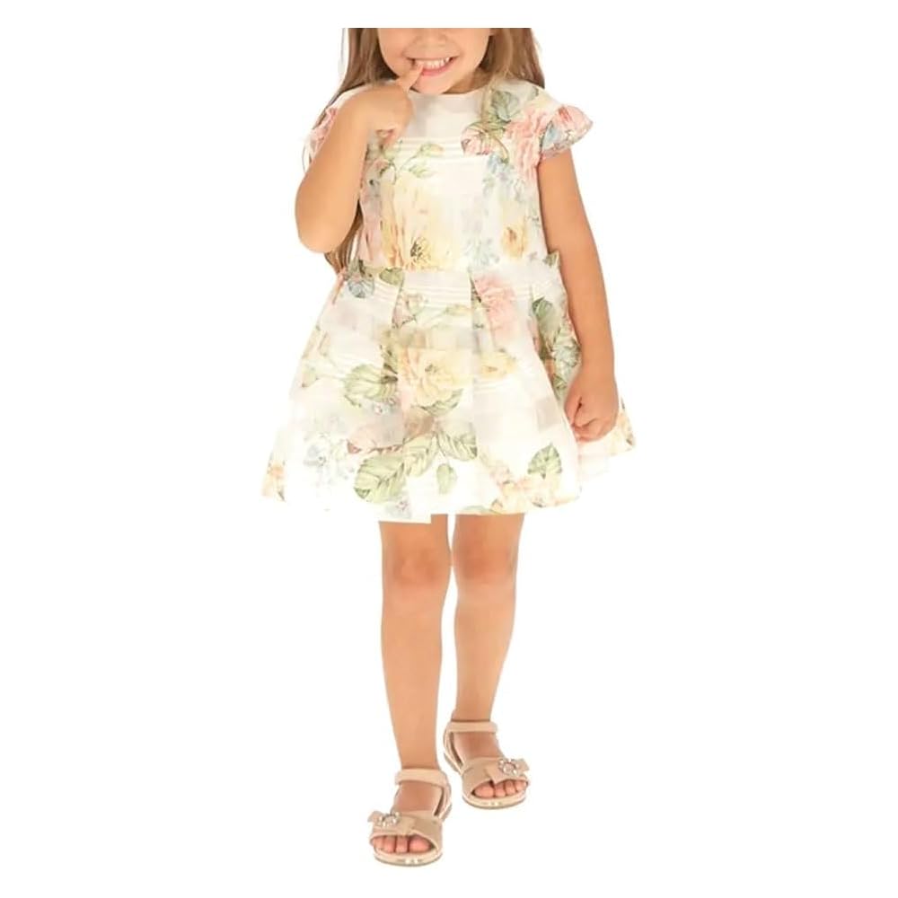 Mayoral Vestito Bambina 7 Anni – Abito Elegante a Fiori per Cerimonia, Matrimonio e Feste – Vestito Estivo Principessa con Gonna Svasata - 3930