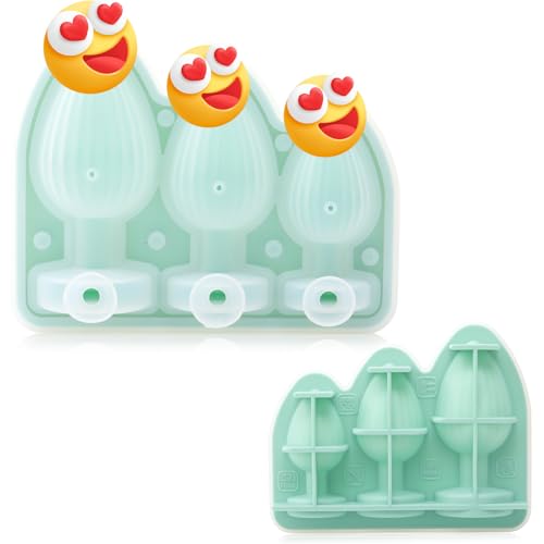 Hoolerry Ice Cube Molds Cube Trays Fun Shape Silicone, Green, Multi-size