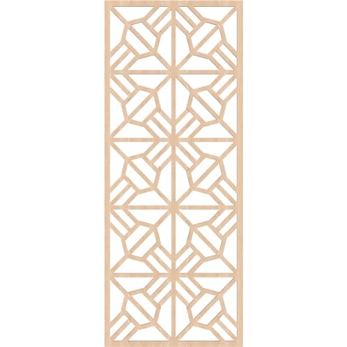 Image of 25 3 /8 inchW x 64 3 /8 inchH x 3 /8 inchT Auburn Decorative Fretwork Wood Wall Panels, Red Oak